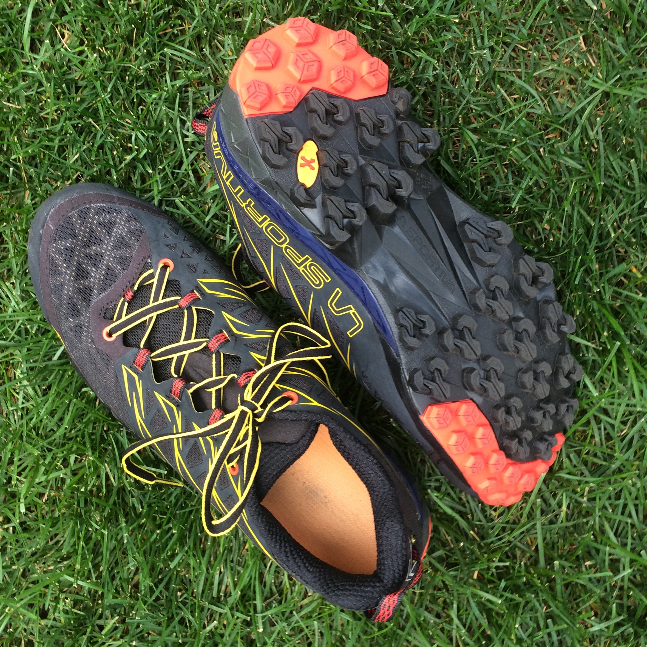 La Sportiva uses a patented rubber sole to make the Akyra responsive in uneven and wet terrain.