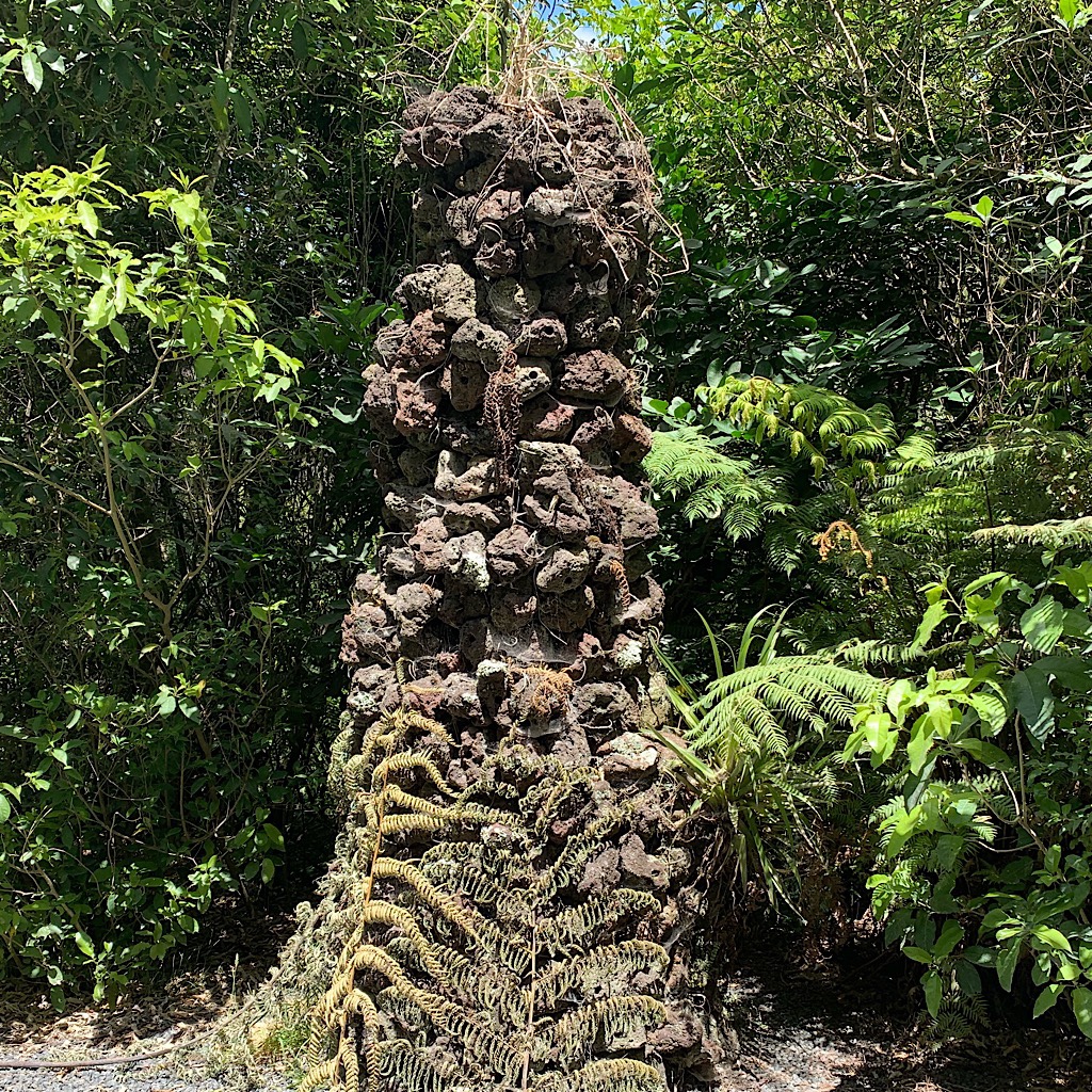 Kerikeri sculptor Chris Booth assembled this cairn from local volcanic rock and it marks the opening of the very first Te Araroa track. 