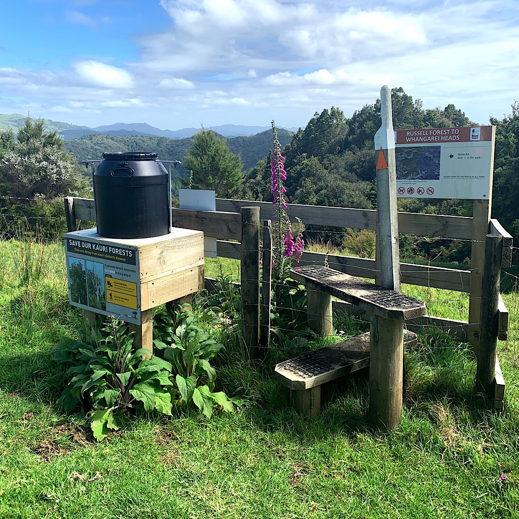 A cleaning station for Kauri Dieback. 
