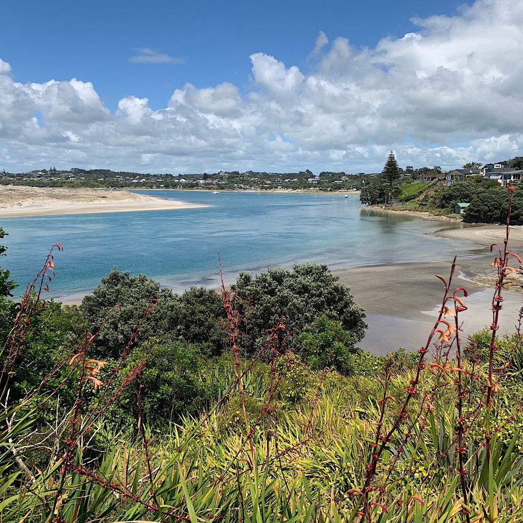 The estuary at Mangawhai cannot be crossed on foot. 