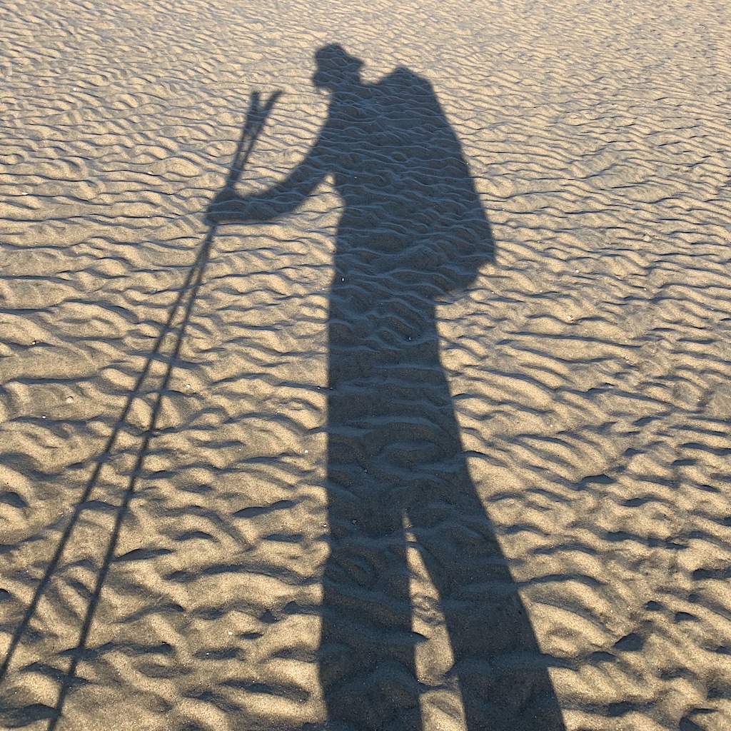 My shadow was my constant companion on the Te Araroa. 