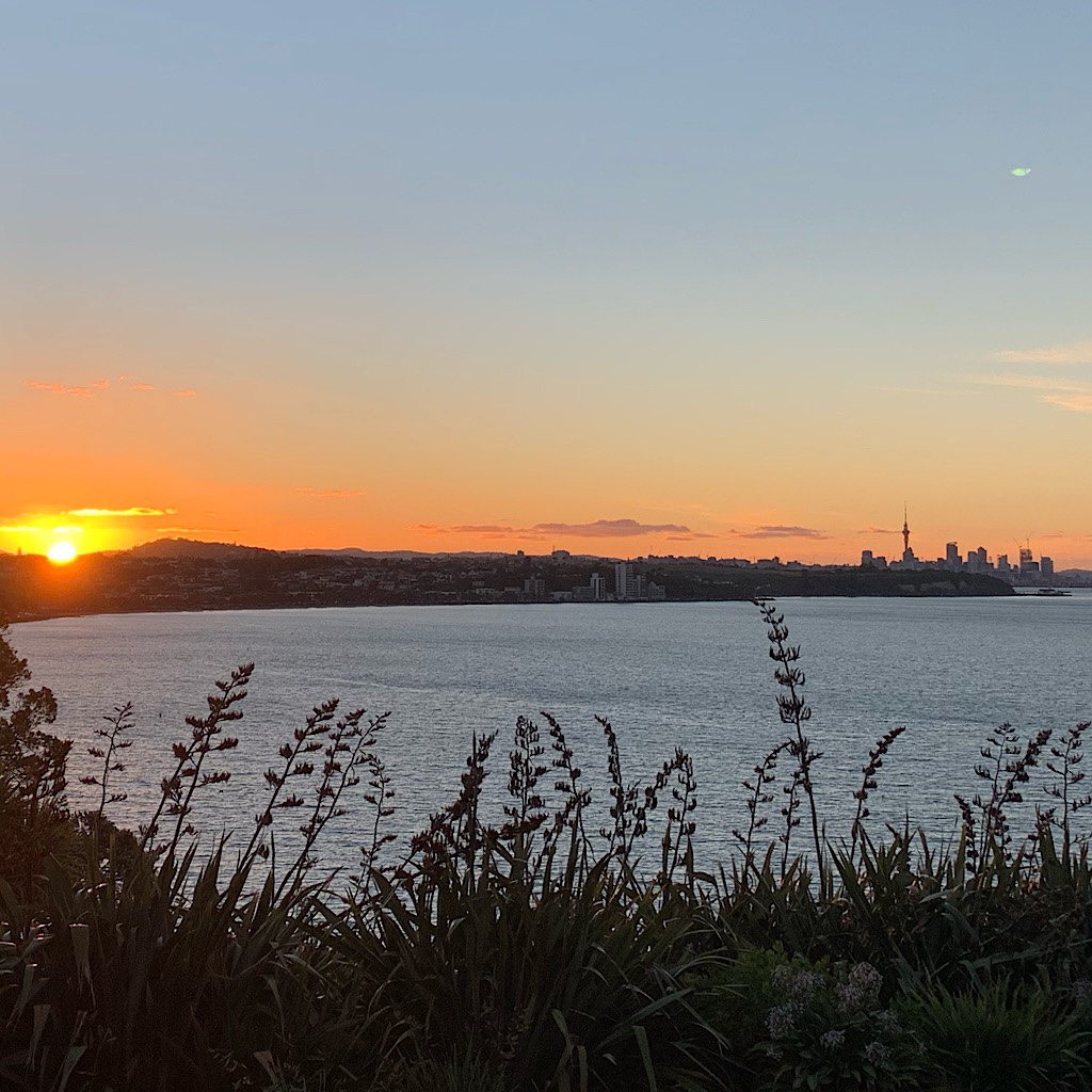 Sunset from Mission Bay, Auckland. 