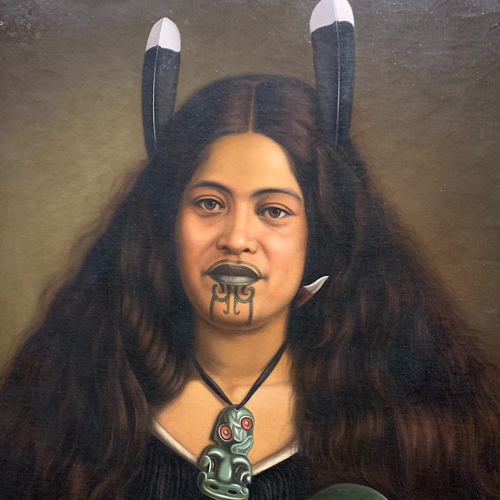 A portrait of a Maori woman by Gottfried Lindauer in the Auckland War Memorial Museum. 