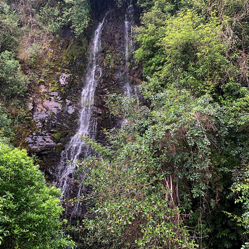 One of numerous waterfalls along the steep-sided cliffs of the 42 Traverse. 