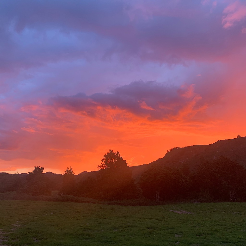 The first of many spectacular sunset events only seen at these latitudes and in New Zealand's changeable weather. 
