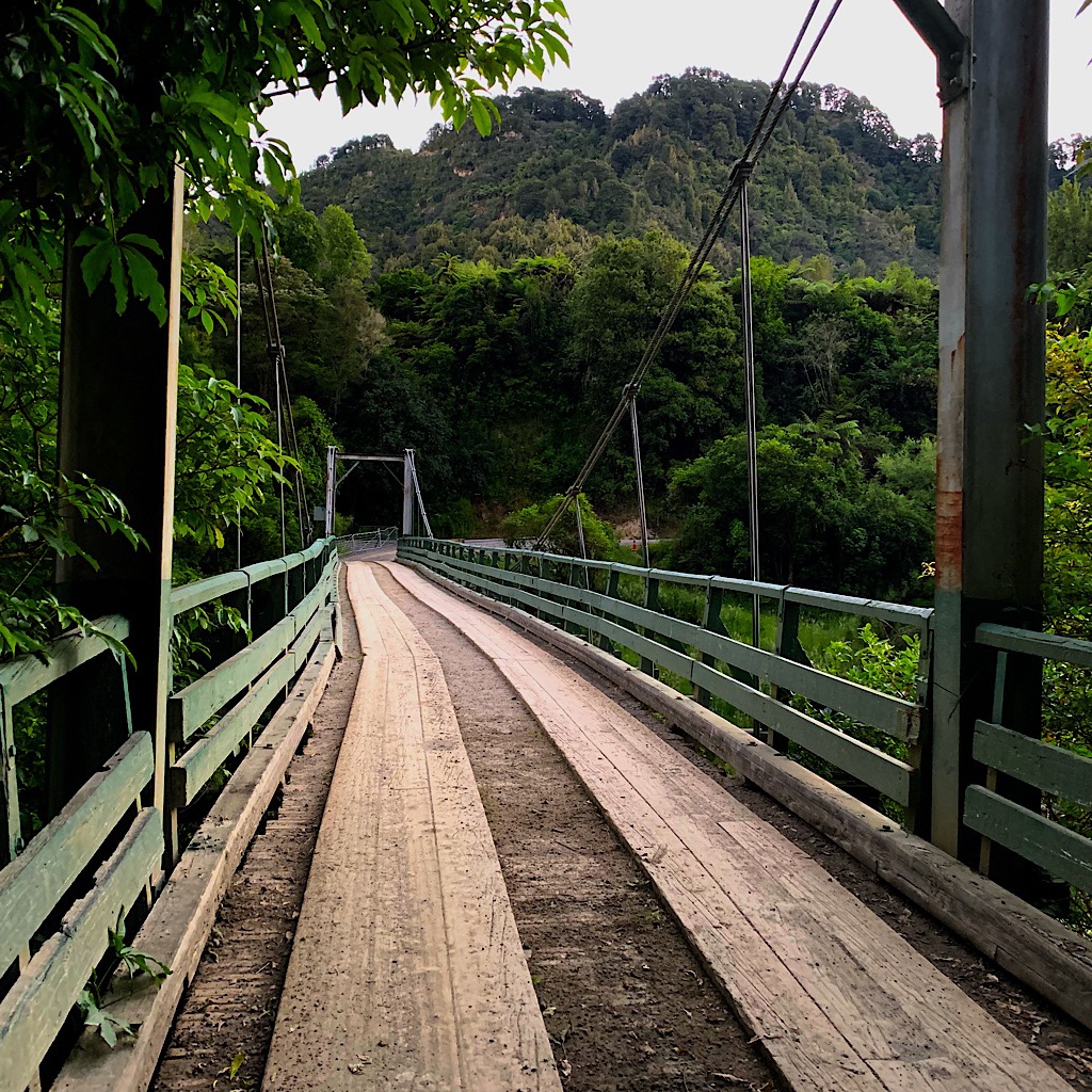 The bridge across the Retaruke where people look for whio or blue ducks in the rapids below. 