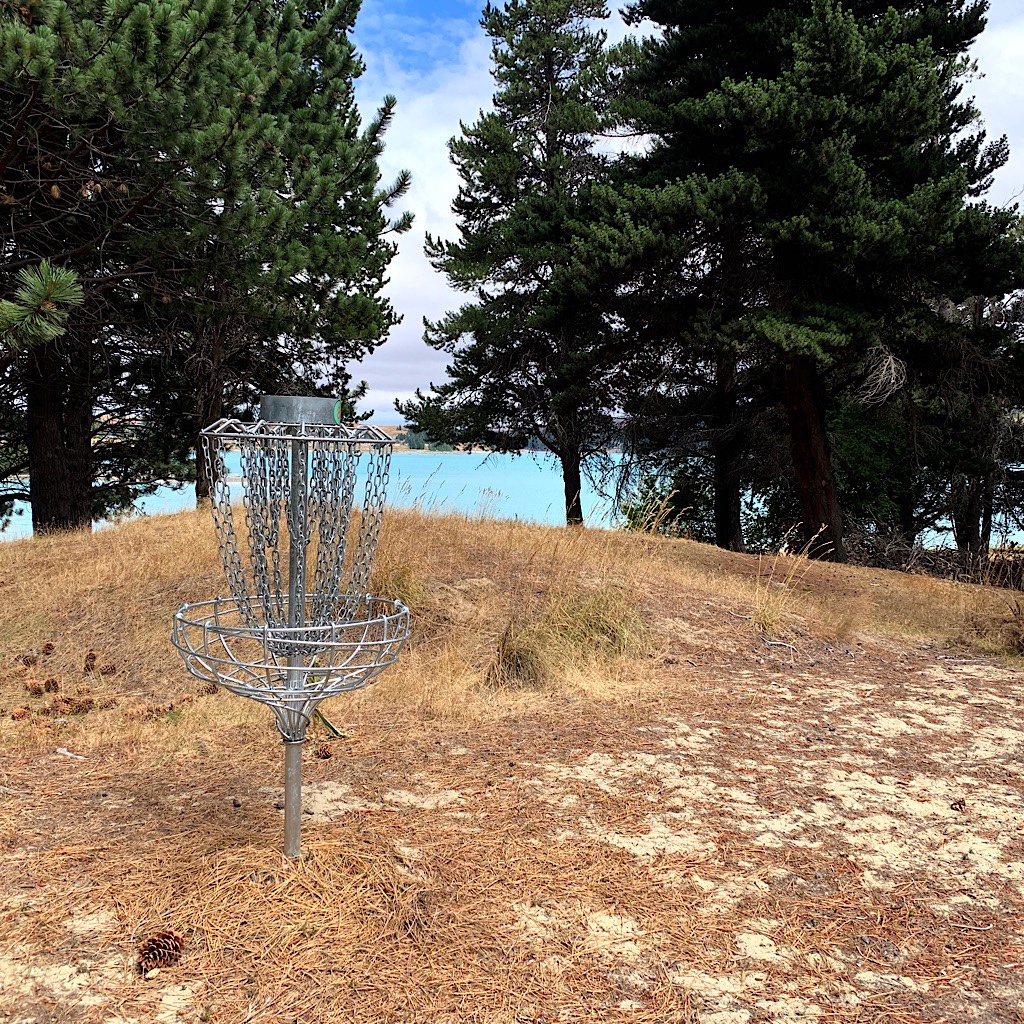 A wee disc golf park along the shores of Lake Tekapo. Disc Golf is hugely popular in New Zealand.