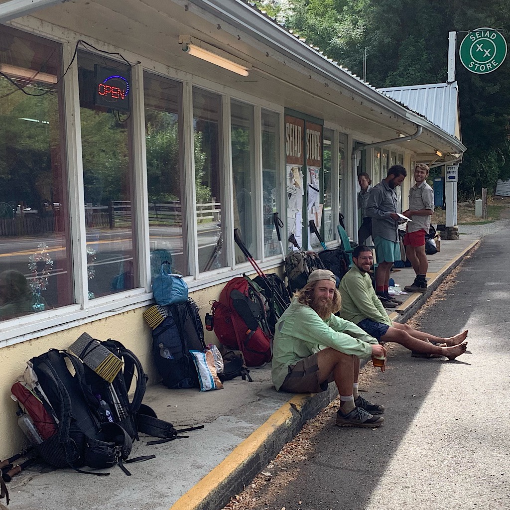 Thru-hikers taking a load off at the Seiad Store. I hopscotched with them all the way from the start.  