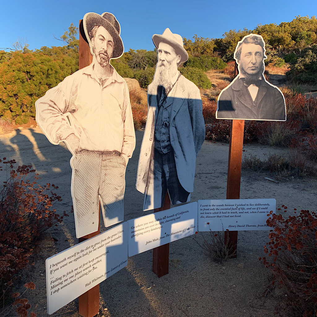 Whitman, Muir and Thoreau look on as we fill our water bottles at "Brooklyn Ferry," a trail angel oasis. 