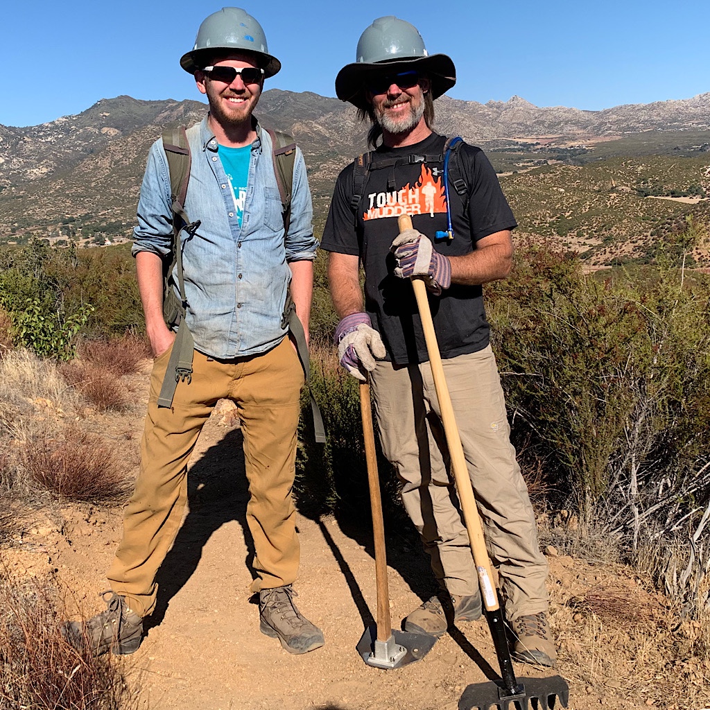 Pacific Crest Trail volunteer trail workers in California's desert.
