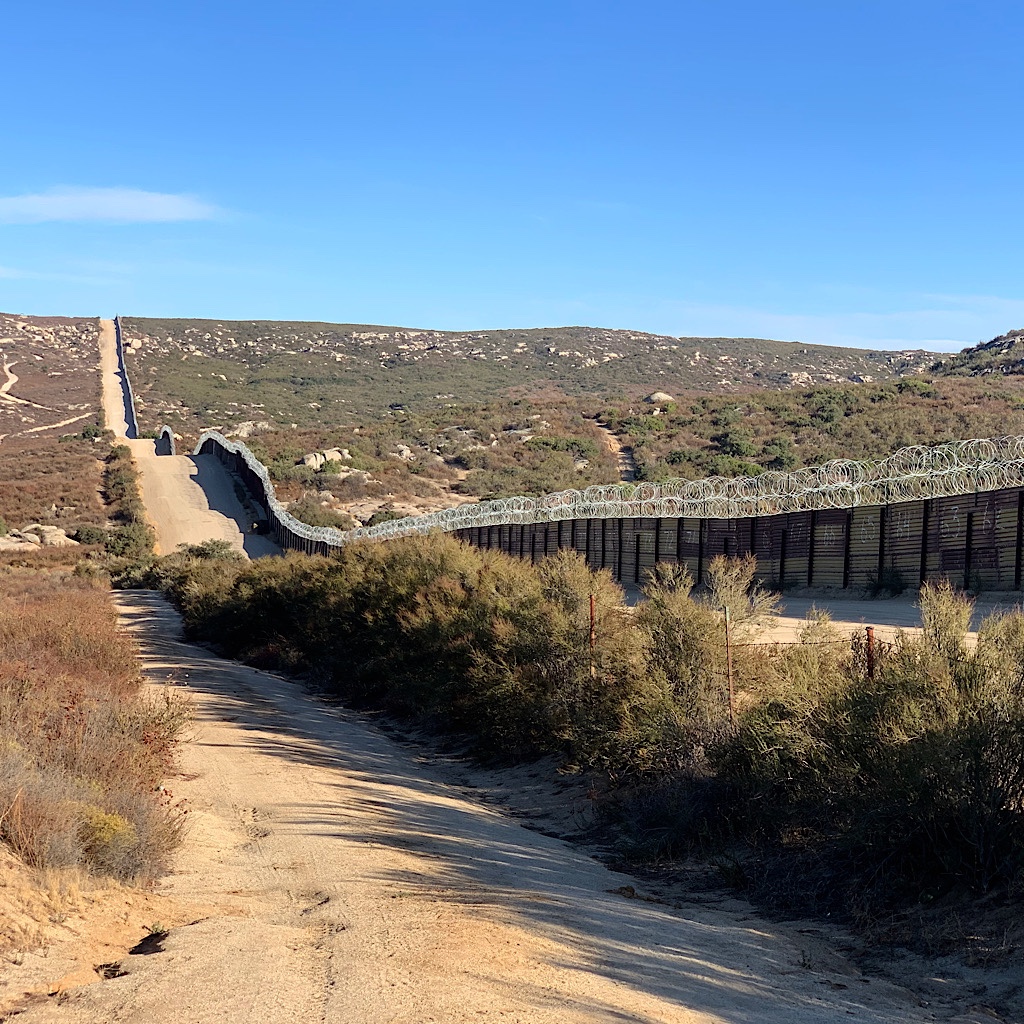 Razor wire at the US Mexican border.