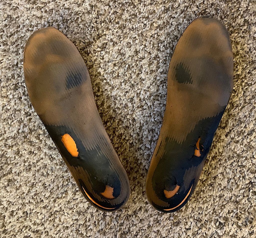 These Superfeet insoles used to be orange.