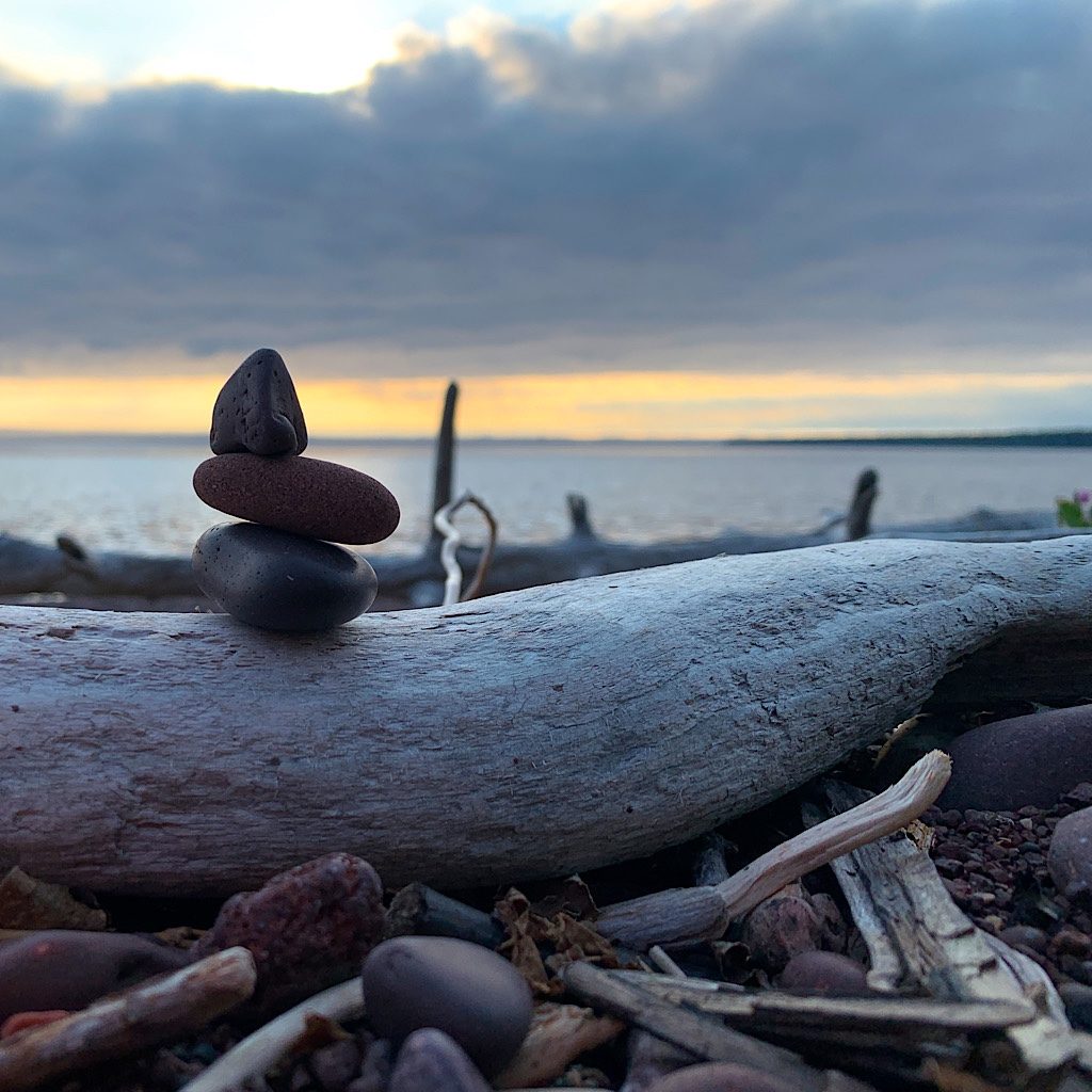 A wee cairn at Rainbow Cove.