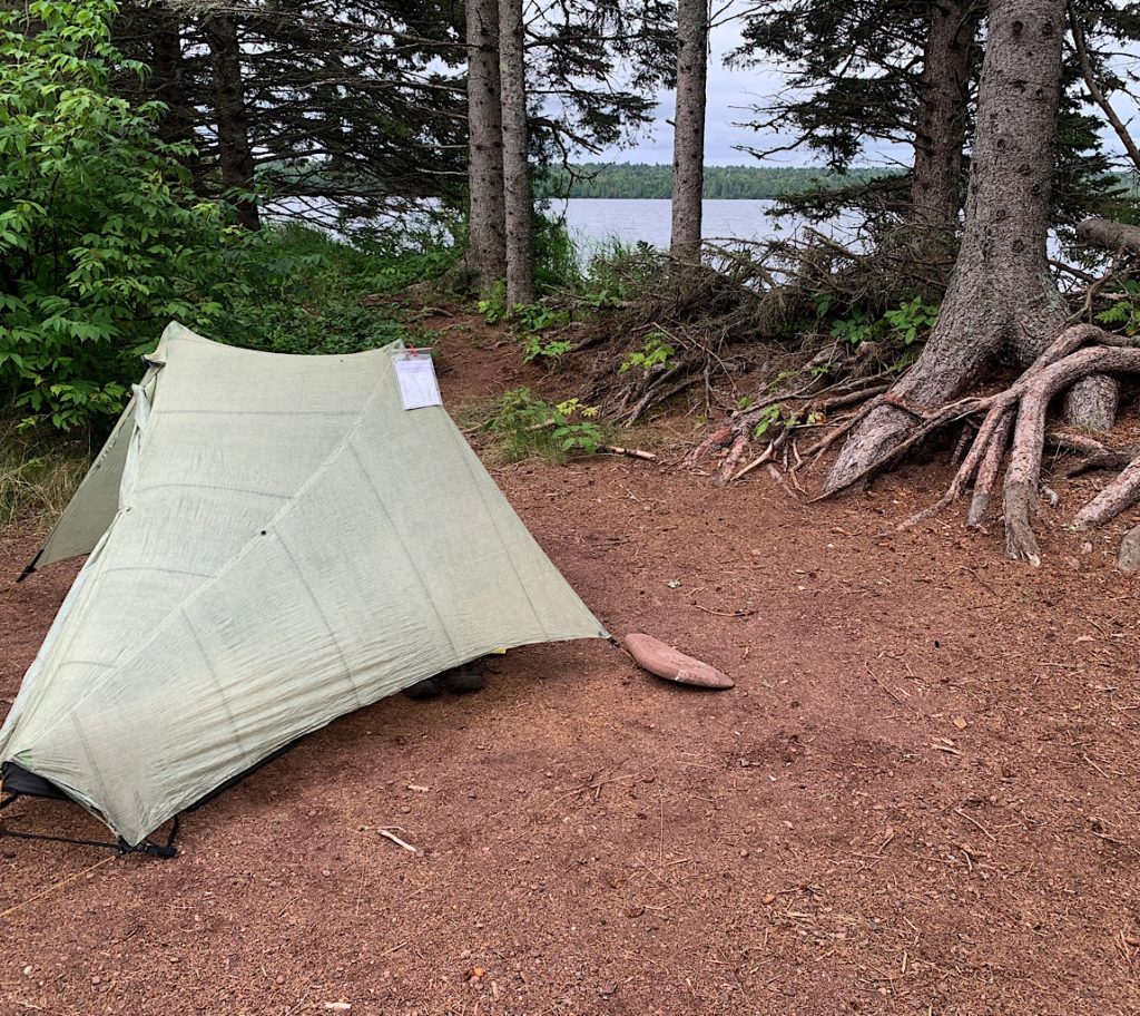 Site two at Feldtmann Lake is right on the shore. 