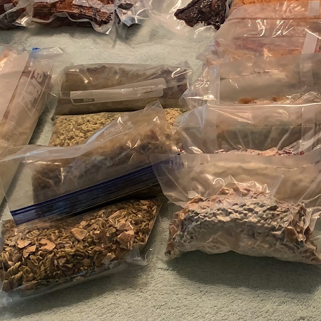 Packing meals for nine days on Isle Royale. My pack felt lighter and less bulky carrying Backcountry Foodie recipes. I also was not starved the entire time. 