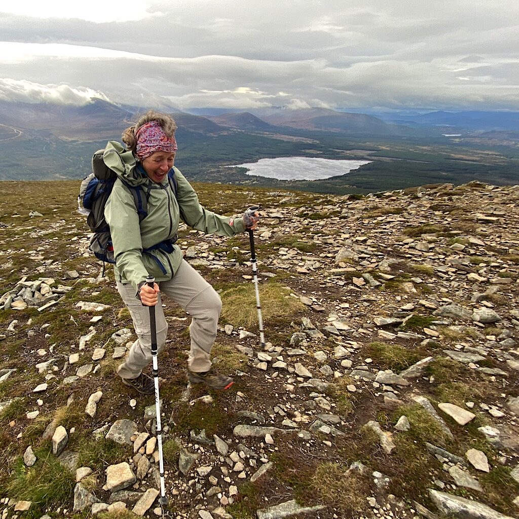 A gale on my first "Corbett" in a Scotland, Meall a' Bhuachaille (mee-OWL uh VOO-cuh-luh), one of 221 summits between 2,500 and 3,000 feet.  