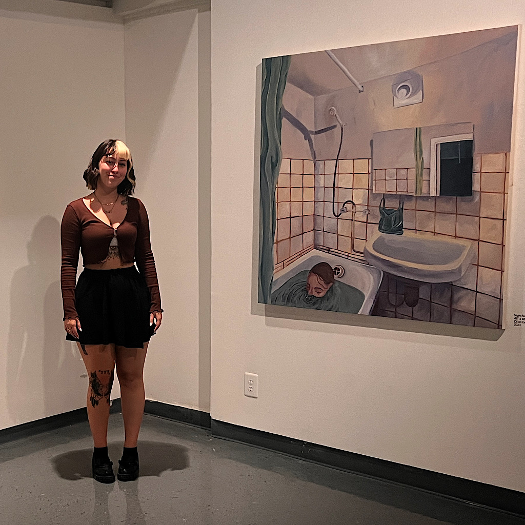 Maya Chacon at her senior art show, "After Dark" at the University of New Mexico. 