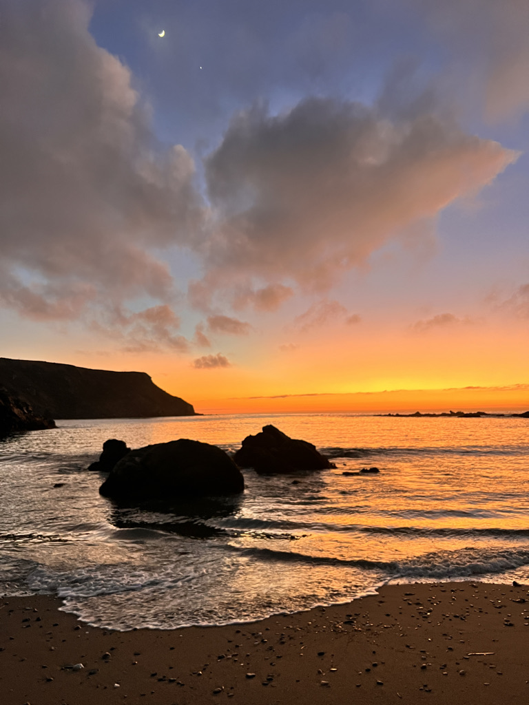 Sunset at Little Harbor Campground, Catalina Island. When the sun dropped below the horizon, I saw a green flash for the first time in my life. 