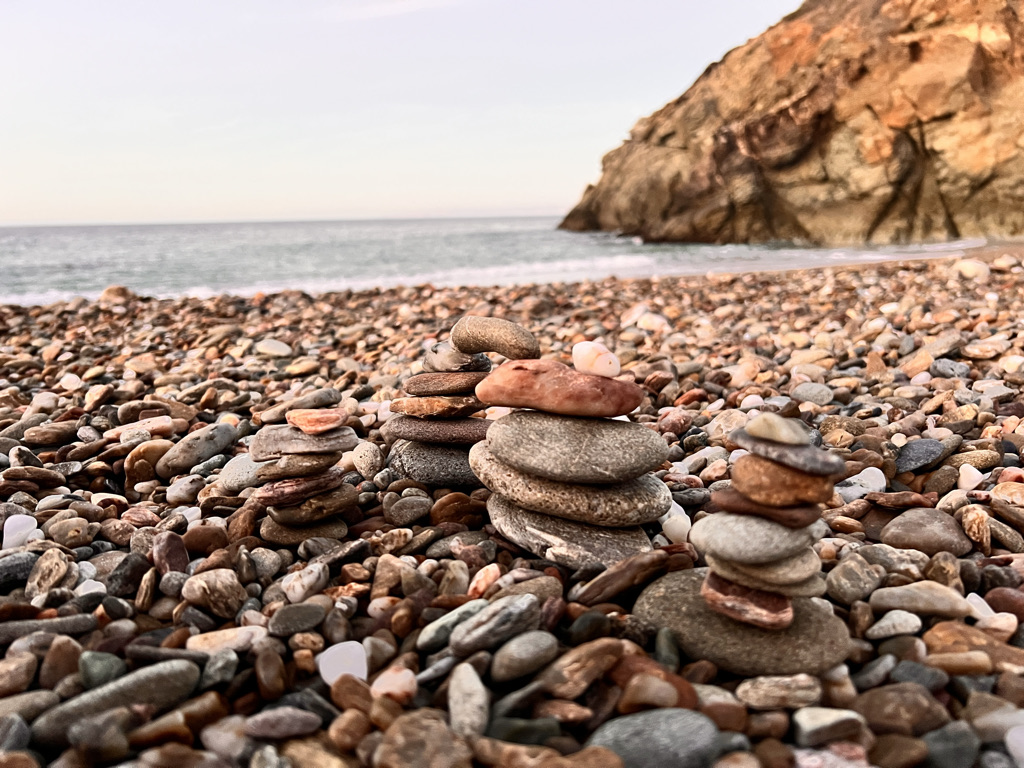 Rocks shall be stacked and skipped. 