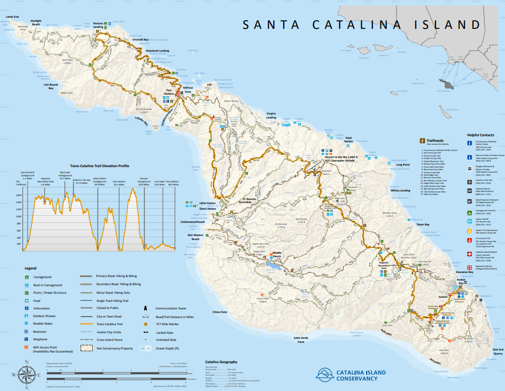 The Trans-Catalina Trail is not a long hike, but it's steep and rugged. 