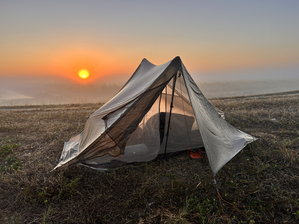 Camping in Florida is all about managing the morning damp. 