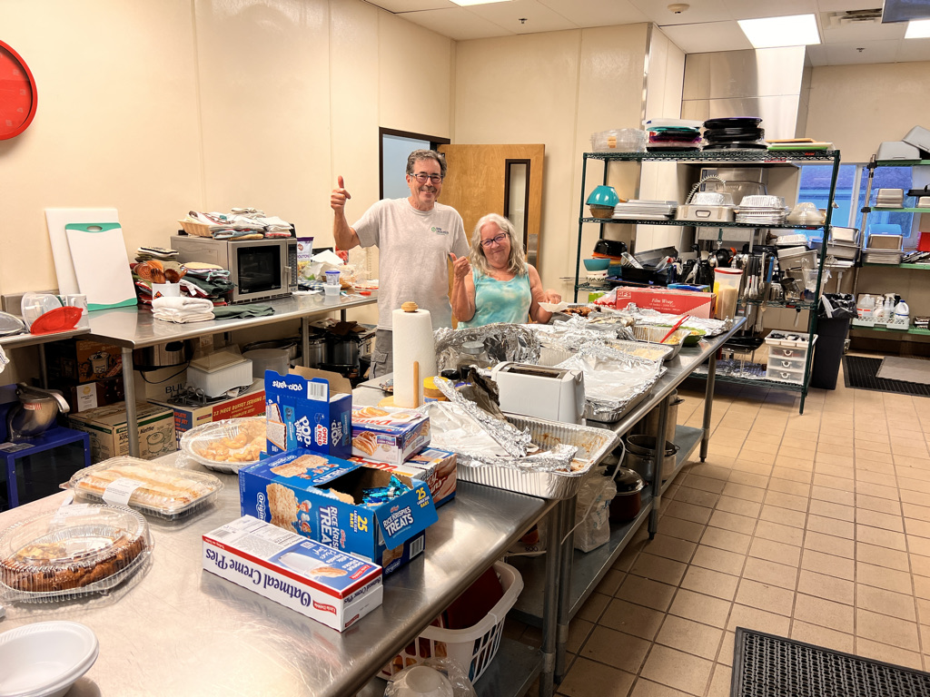 Judy and Bob and an abundance of food. 