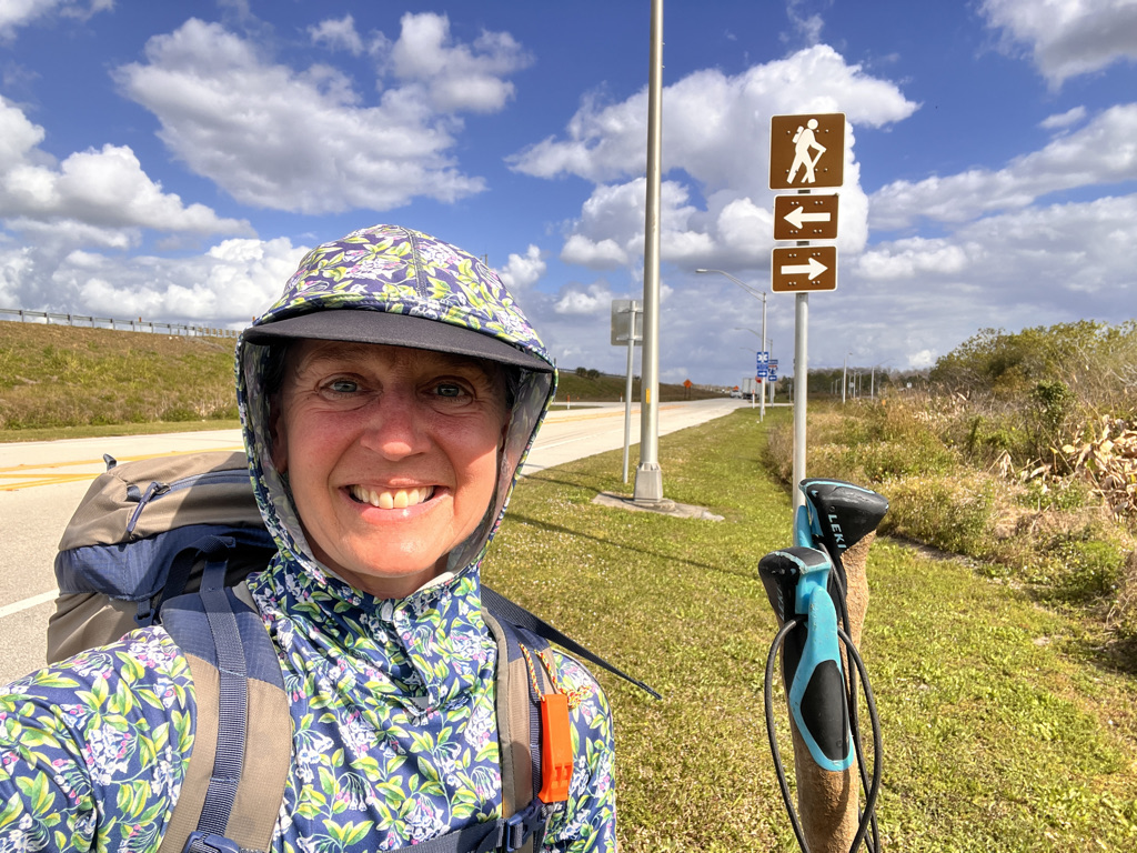 The walk from here on to the Seminole Reservation is on forest and tarmac road.