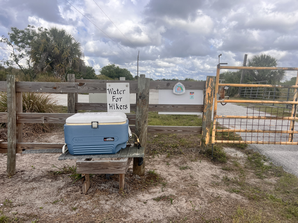 Trail Angels look out for us hikers in the Kissimmee region. I only collected water one time in four days. 