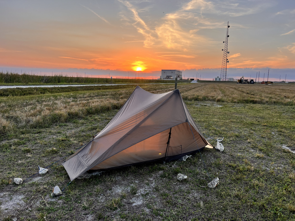 The evening was lovely and I had exactly 30 minutes after sunset to enjoy it outside my tent before the monsters started swarming. 