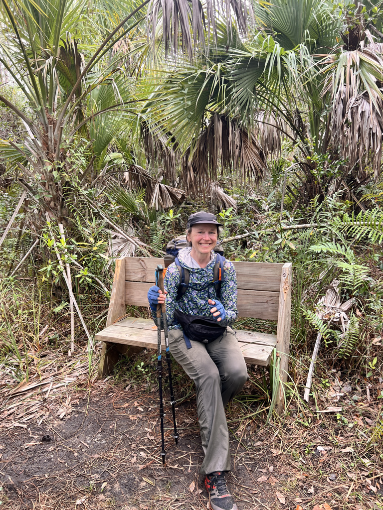 After all that swamp, mud, water, mosquito frenzy and humidity, I would happily have this bench's child too. 