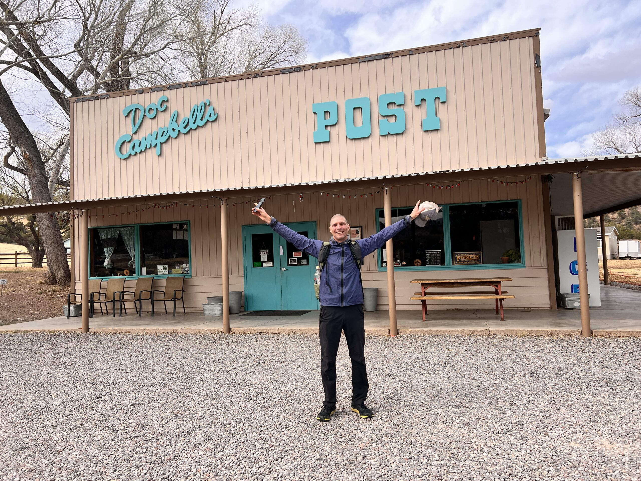 Dots (James) at Doc Campbell's Post. I was pretty upset that they were closed, but it all worked out n the end and I was able to pickup my resupply.